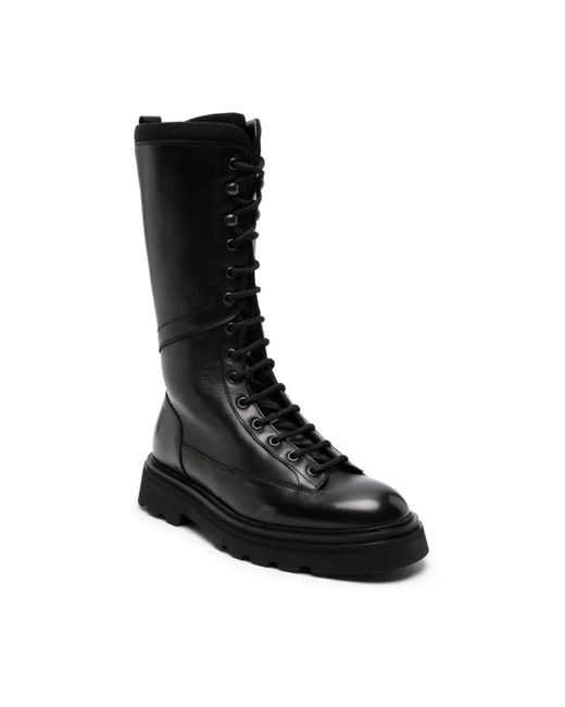 Doucal's Black Lace-Up Boots