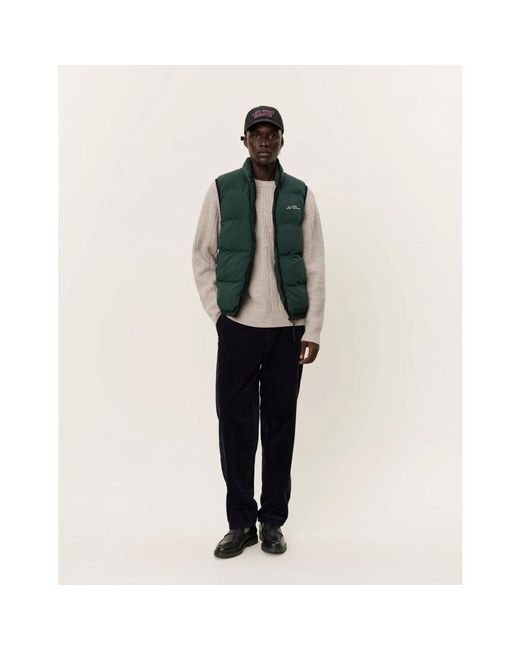 Les Deux Gepolsterte weste newport stil in Green für Herren