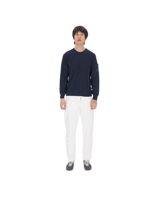 C P Company Blue Round-Neck Knitwear for men