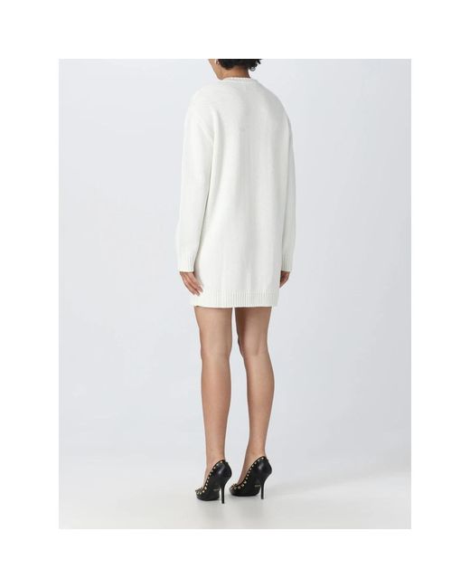Moschino White Knitted Dresses
