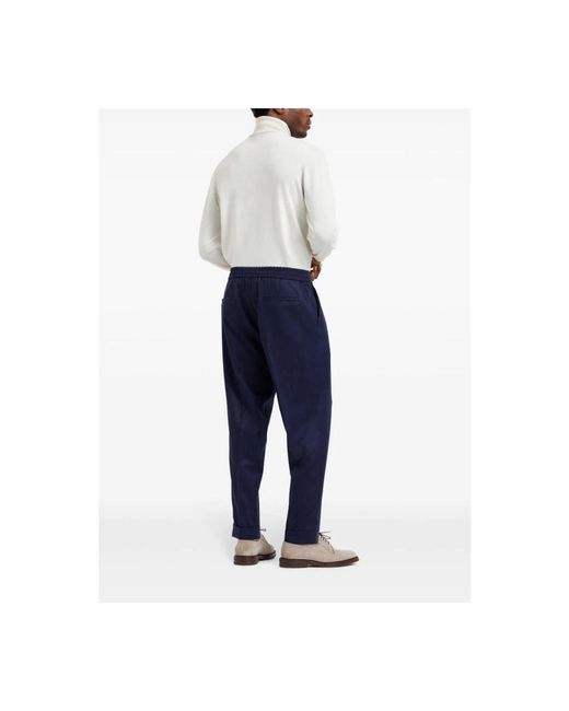 Brunello Cucinelli Blue Slim-Fit Trousers for men