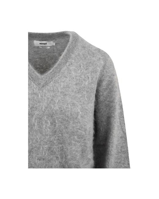 Not Shy Gray V-Neck Knitwear