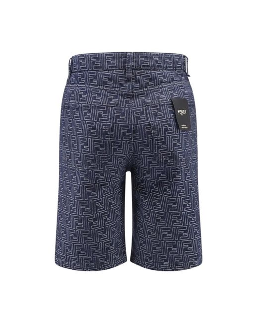 Fendi Blue Denim Shorts for men