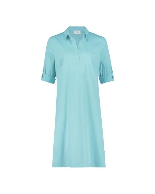 Vera Mont Blue Schickes hemdblusenkleid mit taschen
