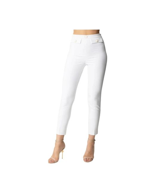 Elisabetta Franchi White Cropped Trousers