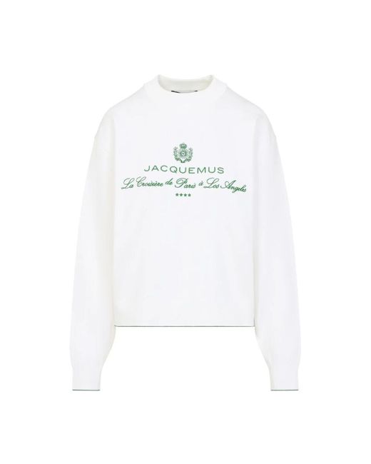Jacquemus White Weißer Pullover Stilvolles Design Bequemer Look