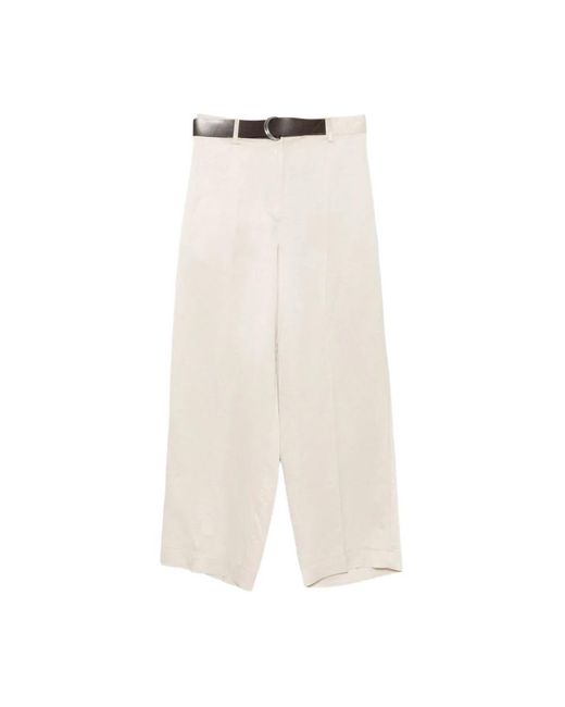 Semicouture Natural Cropped Trousers