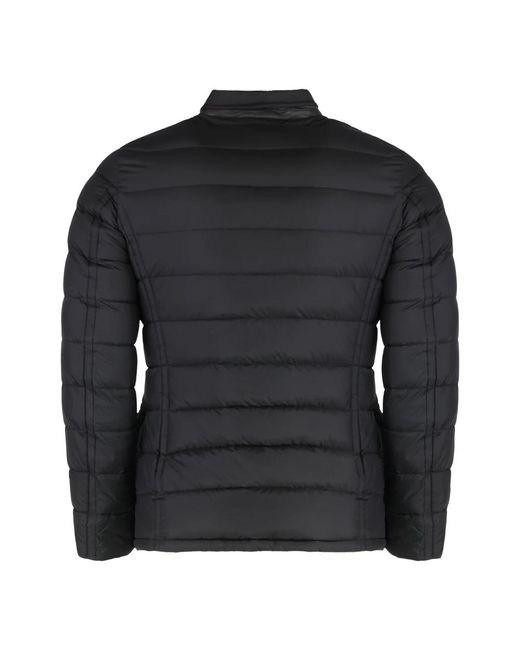 Moorer Daunenjacke Mit Ledereinsätzen in Black für Herren
