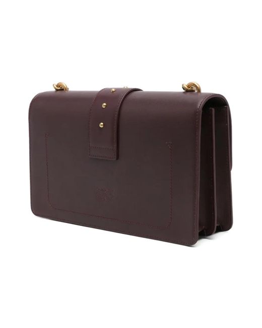 Pinko Brown Braune Leder Umhängetasche