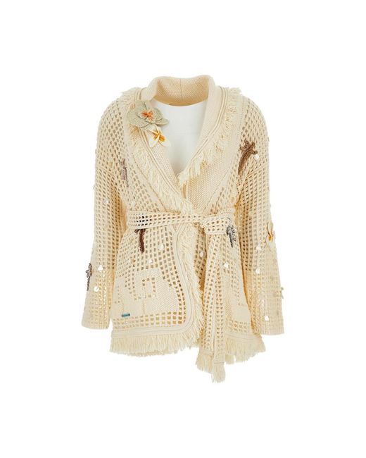 Alanui Truien & Vesten ,Katoen Where The Waves Begin Cardigan in het Natural