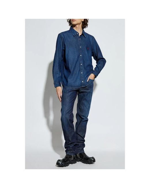 DIESEL Blue Denim Shirts for men