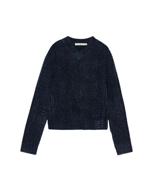 REMAIN Birger Christensen Blue V-Neck Knitwear