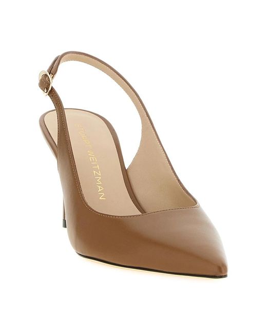 Stuart Weitzman Brown Power Slingback 75