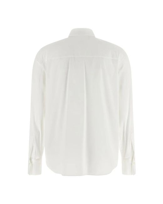 Brunello Cucinelli Stretch Cotton Poplin Shirt Met Glanzende Trim in het White