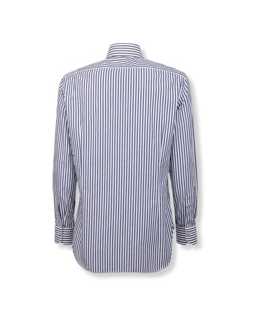 Kiton Overhemden ,Blauw ,Shirt Met Verticale Strepen in het Blue voor heren