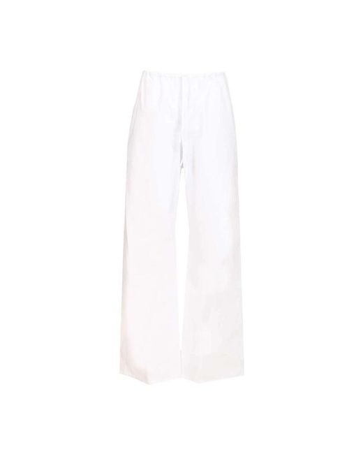 Matteau White Wide Trousers