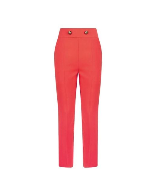 Elisabetta Franchi Red Cropped Trousers
