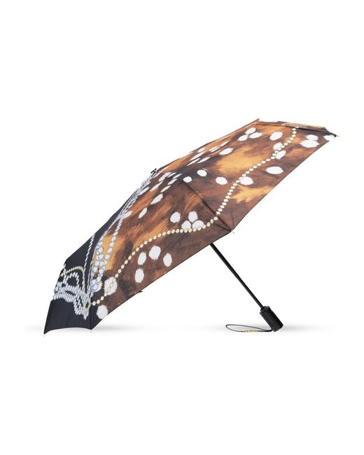 Moschino Accessoires ,Veelkleurig ,Polyester Paraplu Met Logo in het Brown
