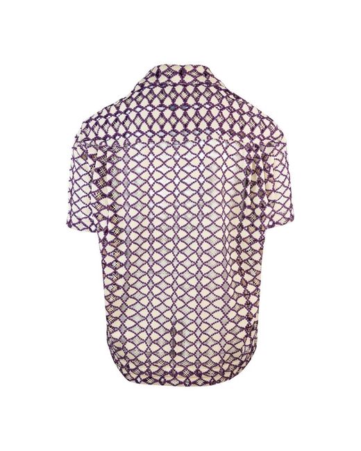 ANDERSSON BELL Purple Short Sleeve Shirts for men