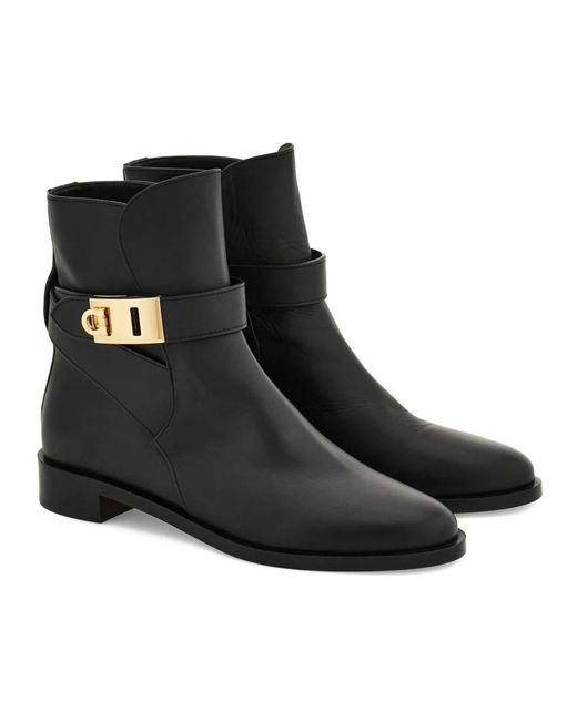 Ferragamo Black Ankle Boots