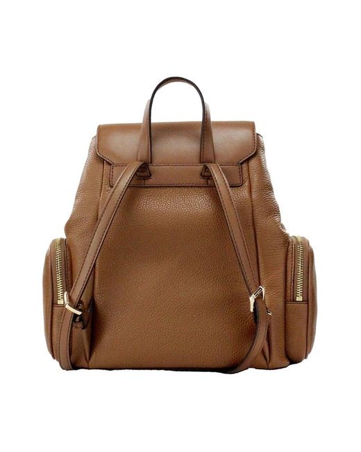 Michael Kors Brown Pebbled leather chain shoulder backpack