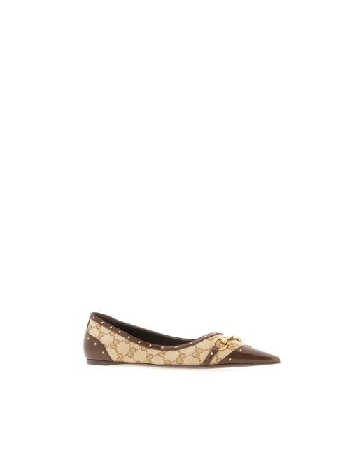 Gucci Brown Ballerina Shoes