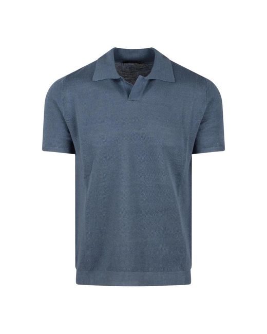 Roberto Collina Blue Polo Shirts for men
