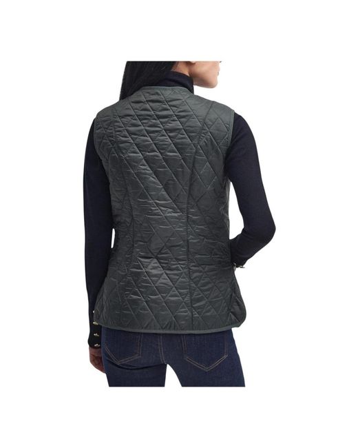 Barbour Jassen ,Groen ,Mouwloos Liner Jacket Met Diamantstiksels in het Black