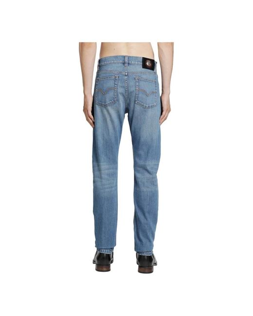 Versace Blue Straight Fit Jeans for men