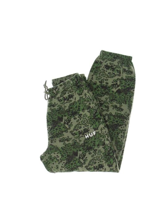 Huf Broeken ,Groen ,Katoen Camo Fleece Broek Tracksuit in het Green