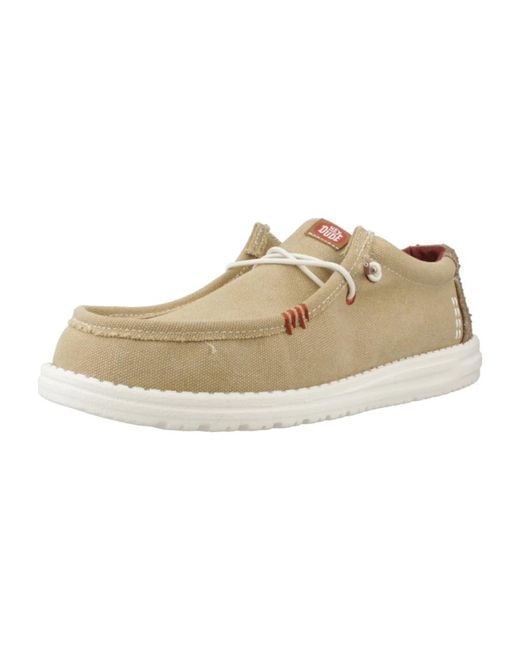 HeyDude Natural Laced Shoes for men