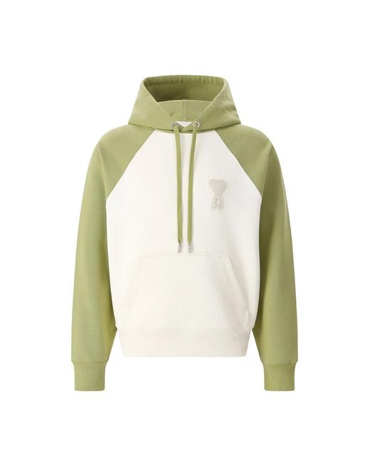 AMI Loopback Fleece Hoodie in het Green voor heren