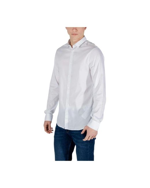 ARMANI EXCHANGE Stretch Fabric Button-Up Hemd in Blue für Herren