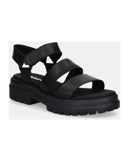 Timberland Black Flat Sandalen