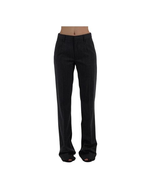Alessandra Rich Black Straight Trousers