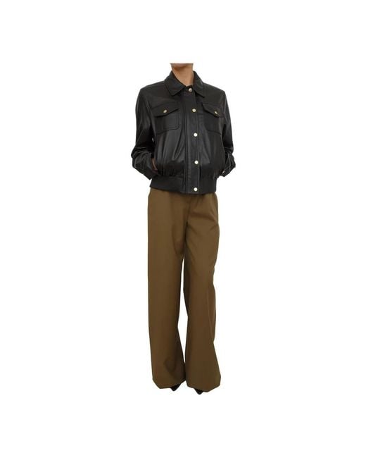 Max Mara Black Leather Jackets