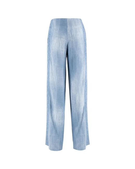 Ermanno Scervino Blue Vintage jeans print viskose hose