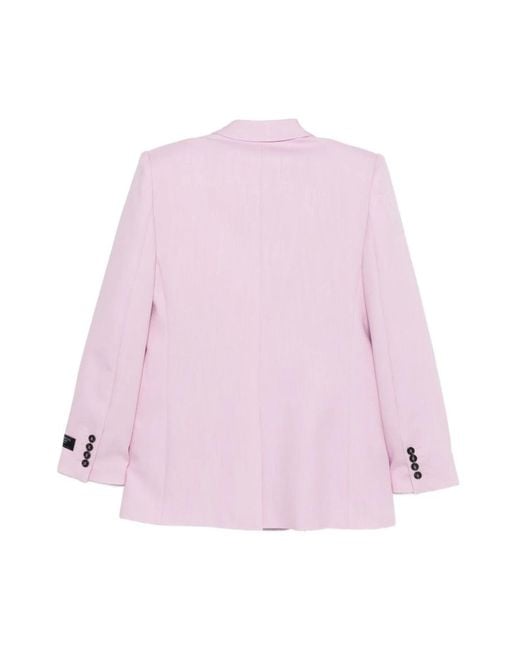 MSGM Pink Zweireihiger Blazer Mit Steigendem Revers