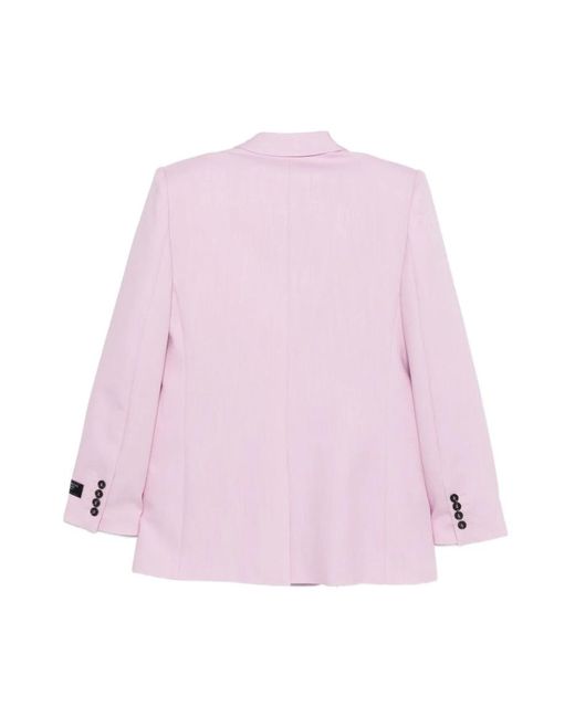 MSGM Pink Zweireihiger Blazer Mit Steigendem Revers