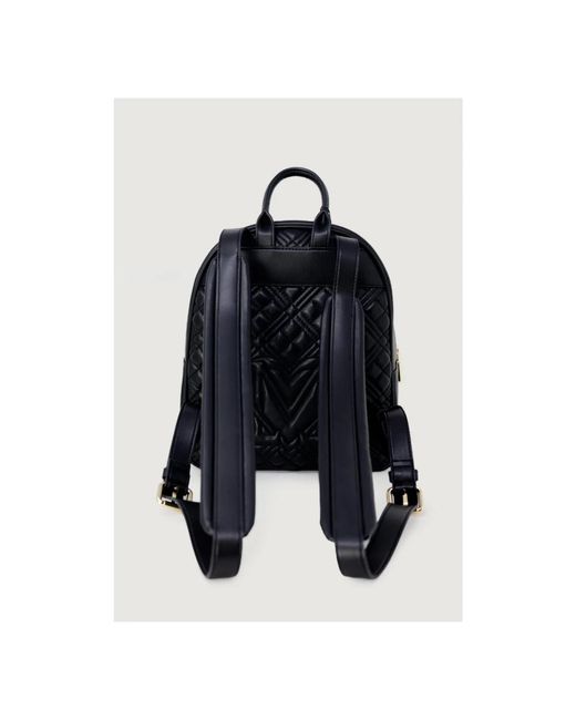 Love Moschino Black Gesteppter pu-logo-rucksack