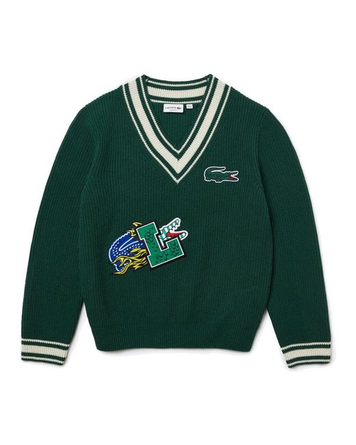 【今だけお買い得！】LACOSTE Knit Sweater(green) Lacoste Knit Top Green Pullovers Lacoste