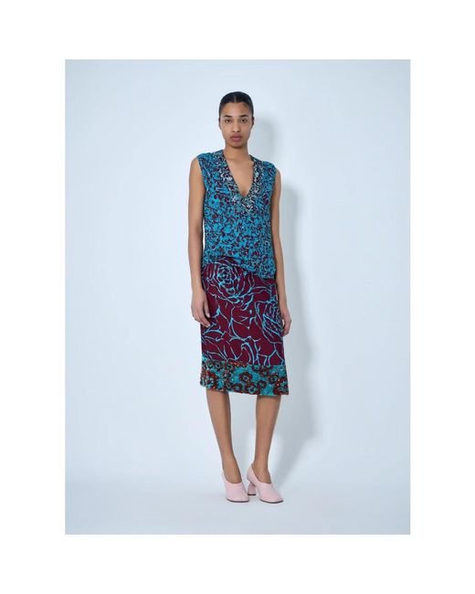 Dries Van Noten Blue Pencil Skirts