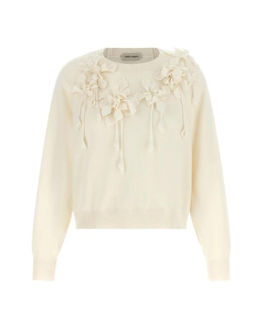 Alberta Ferretti White Round-Neck Knitwear