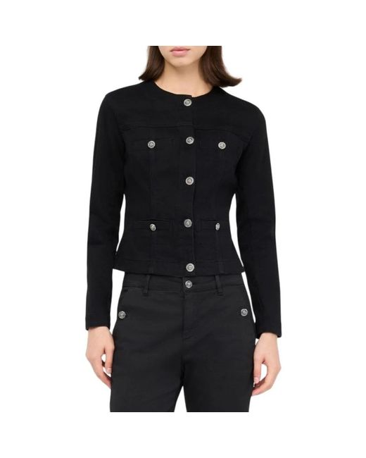 Liu Jo Jassen ,Zwart ,Denim Denim Jacket in het Black