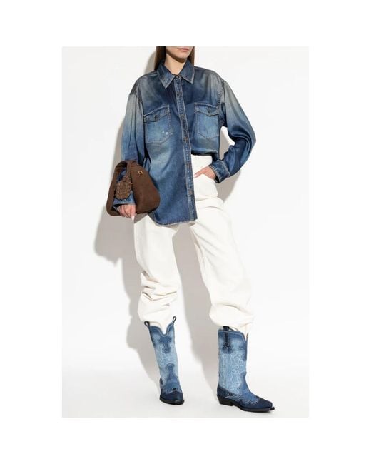 Golden Goose Deluxe Brand Blue Denim Shirts