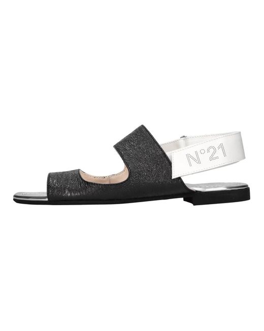 N°21 Black Flat Sandals