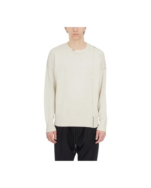 Round-Neck Knitwear Isabel Benenato de hombre de color White
