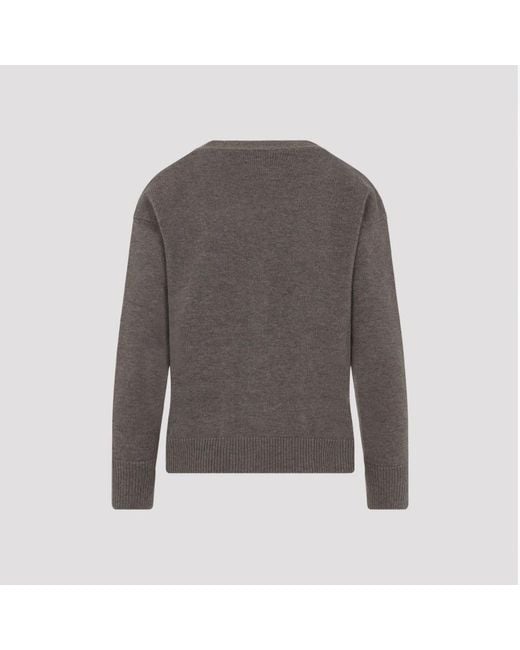Max Mara Gray Brauner Pullover Elegante Wollmischung