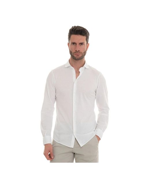 Gran Sasso White Formal Shirts for men