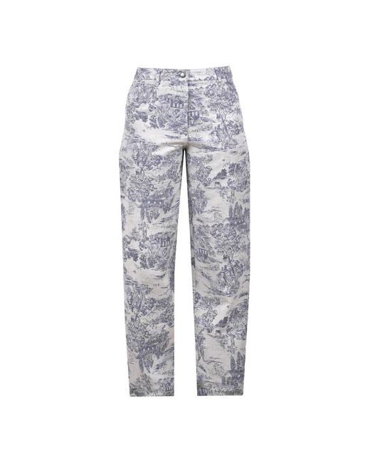 8pm Broeken ,Veelkleurig ,Katoen Pantalone Dublino Con Stampa Toile De Jouy in het Gray